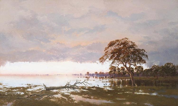 WC Piguenit The Flood on the Darling River oil painting image